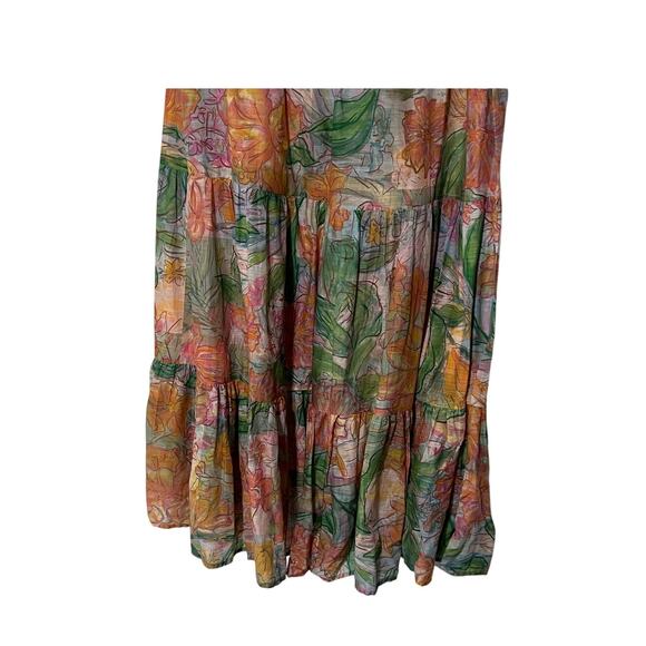 RAILS WOMENS SIZE 10 AGATHA TROPICS COTTON MAXI SKIRT ORANGE MULTI NEW - Picture 10 of 15